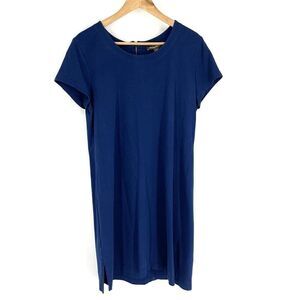 Tommy Bahama T Shirt Dress Size Large Womens Navy Knit Scoop Short Sleeve Shift